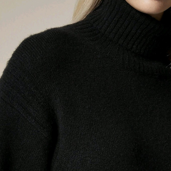 NWT J. Crew Turtleneck Sweater In Supersoft Yarn Black L - Picture 3 of 10